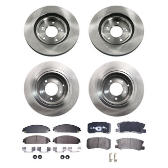 bproauto® - Front and Rear Brake Kit with Semi-Metallic Pads