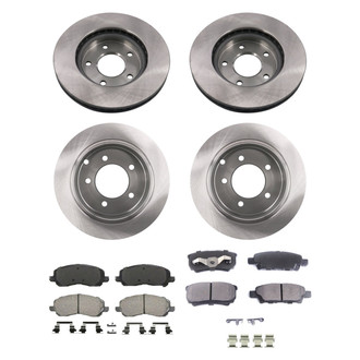 bproauto® - Front and Rear Brake Kit with Semi-Metallic Pads