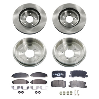 bproauto® - Front and Rear Brake Kit with Semi-Metallic Pads