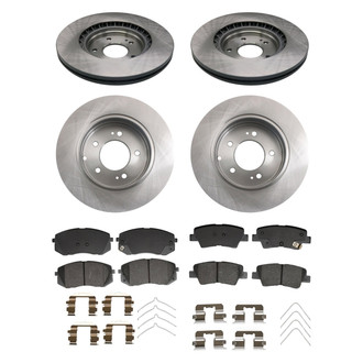 bproauto® - Front and Rear Brake Kit with Semi-Metallic Pads