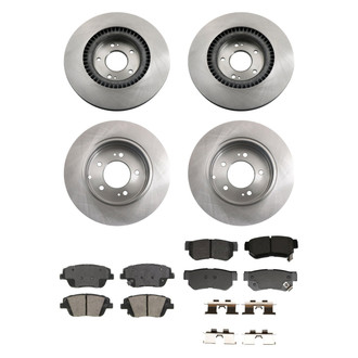 bproauto® - Front and Rear Brake Kit with Semi-Metallic Pads