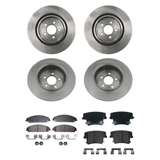bproauto® - Front and Rear Brake Kit with Semi-Metallic Pads