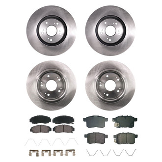 bproauto® - Front and Rear Brake Kit with Semi-Metallic Pads