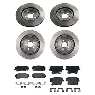 bproauto® - Front and Rear Brake Kit with Semi-Metallic Pads