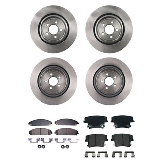 bproauto® - Front and Rear Brake Kit with Semi-Metallic Pads