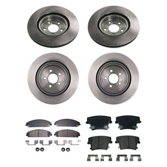 bproauto® - Front and Rear Brake Kit with Semi-Metallic Pads
