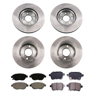 bproauto® - Front and Rear Brake Kit with Semi-Metallic Pads
