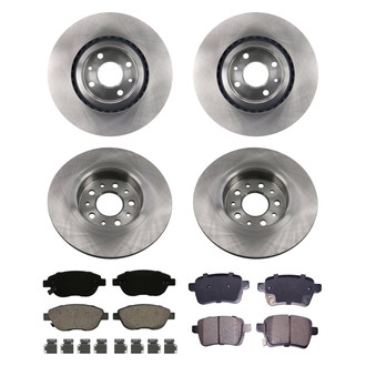 bproauto® - Front and Rear Brake Kit with Semi-Metallic Pads