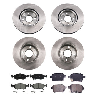 bproauto® - Front and Rear Brake Kit with Semi-Metallic Pads