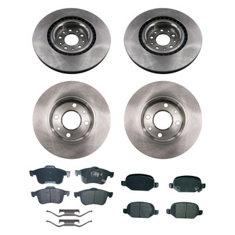 bproauto® - Front and Rear Brake Kit with Semi-Metallic Pads