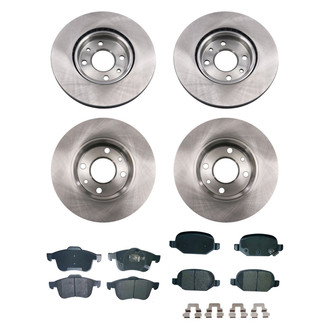 bproauto® - Front and Rear Brake Kit with Semi-Metallic Pads
