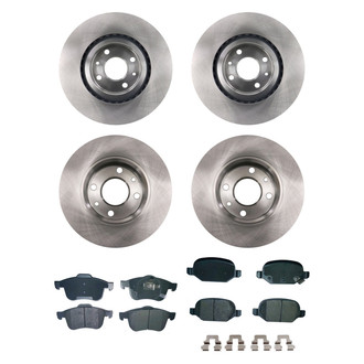 bproauto® - Front and Rear Brake Kit with Semi-Metallic Pads