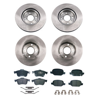 bproauto® - Front and Rear Brake Kit with Semi-Metallic Pads