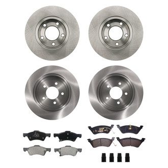 bproauto® - Front and Rear Brake Kit with Semi-Metallic Pads