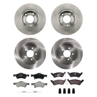 bproauto® - Front and Rear Brake Kit with Semi-Metallic Pads