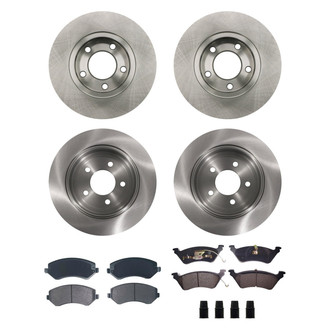 bproauto® - Front and Rear Brake Kit with Semi-Metallic Pads