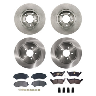 bproauto® - Front and Rear Brake Kit with Semi-Metallic Pads