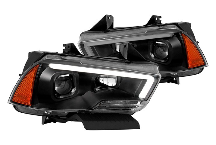 New LED DRL Bar Projector Headlights For 2011-2014 Dodge Charger