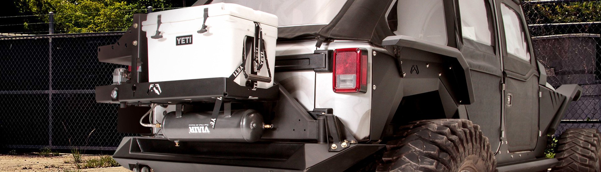Ultimate Jeep JK Add-On: Fab Fours' Air Compressor & Yeti Cooler Mount
