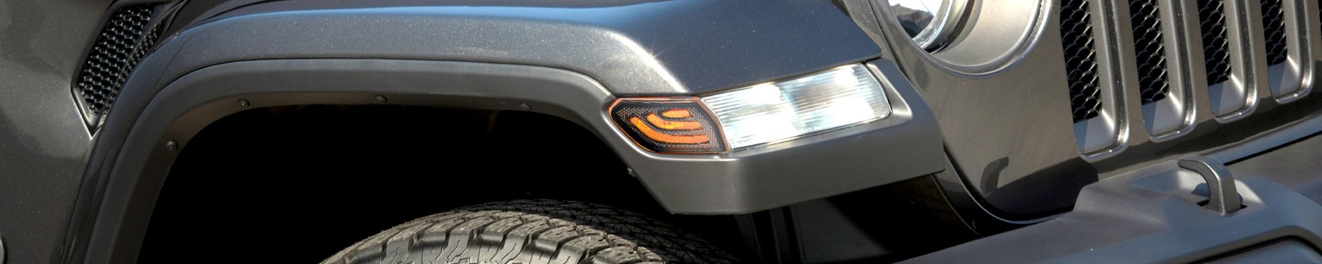 Lumen Black LED Side Markers With Smoke Lenses for Jeep Wrangler and Gladiator