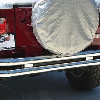Rampage® - Double Full Width Polished Rear Tubular Bumper