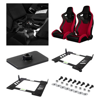 Braum® - 6-Pc Elite-S Series Leatherette Racing Seat Kit