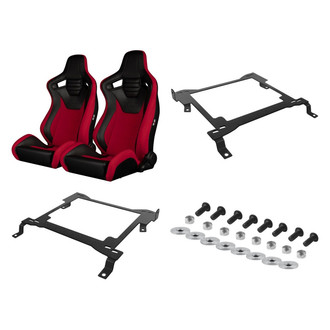 Braum® - 4-Pc Elite-S Series Leatherette Racing Seat Kit