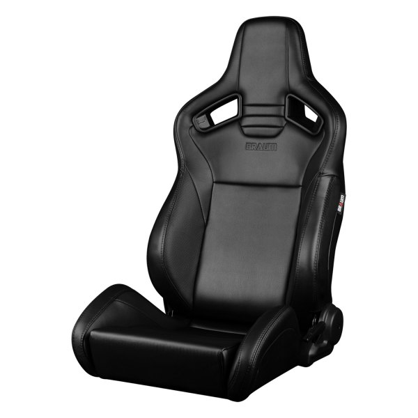 Braum® - Elite V2 Series Racing Seats, Black Leatherette with Black Stitching