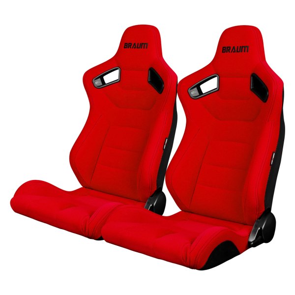 Braum® - Elite Series Sport Seats, Red Fabric with Black Stitching