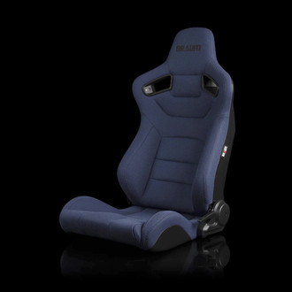 Braum® - Elite Series Sport Seats, Navy Blue Fabric with Black Stitching