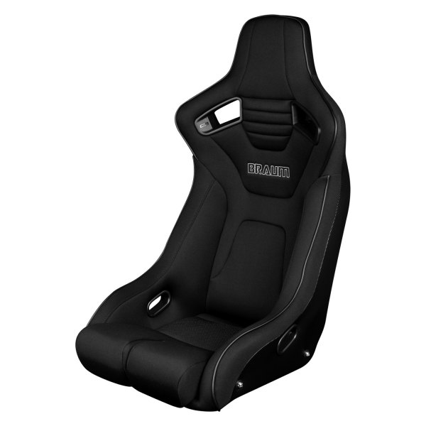 Braum® - Elite-R Full Bucket Carbon Fiber Sport Seat, Black with Black Stitching and Black Piping