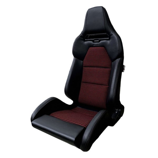 Braum® - Viper X Series Black Leatherette Sport Seats, Red Houndstooth