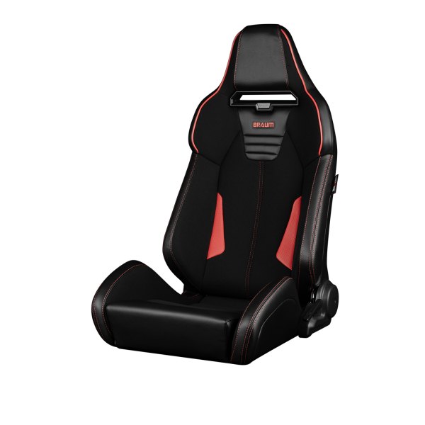 Braum® - Viper X Series Black Leatherette Sport Seats with Red Stitching