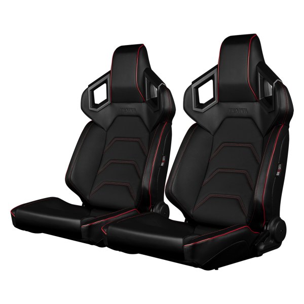 Braum® - Alpha-X Series Low Base Sport Seats Red Stitching