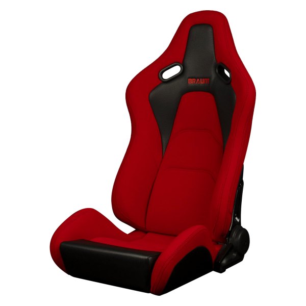 Braum® - Falcon-S Series FRP Reclinable Composite Seats, Red Jacquard Fabric & Black Leatherette Inserts