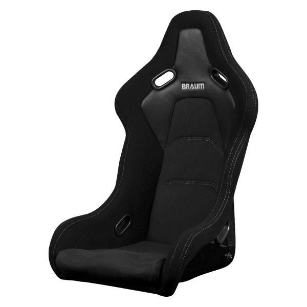 Braum® - FALCON-S Series Fixed Back Bucket Composite Seat, Black Jacquard and White Stitching