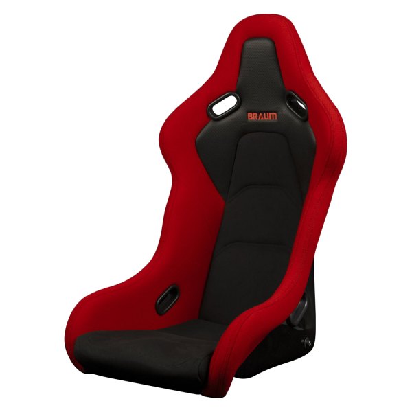 Braum® - FALCON-S Series Fixed Back Bucket Composite Seat, Red Jacquard and Red Stitching