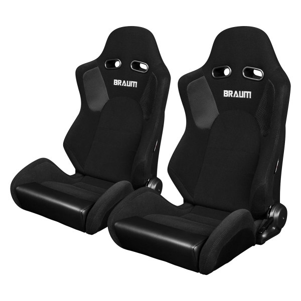 Braum® - Advan Series Seats, Black Fabric with Black Stitches