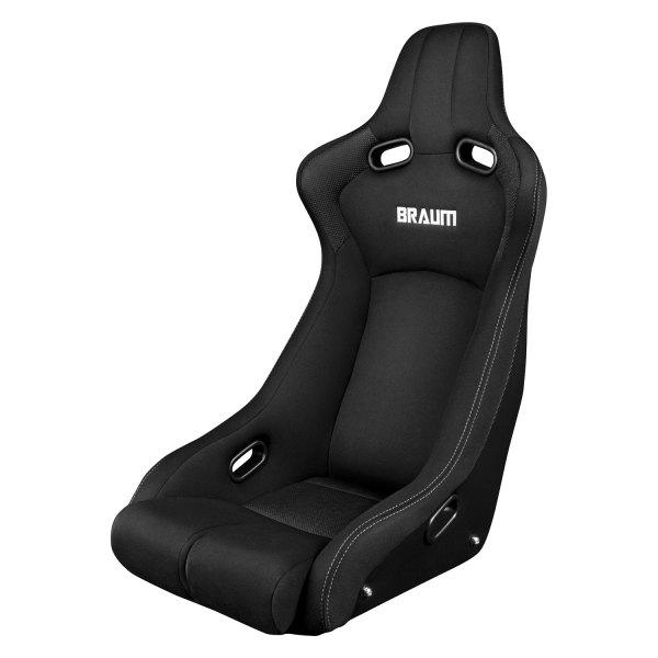Braum® - Venom-R Series Black Cloth Bucket Seat with High Durability Carbon Fiber Leatherette Back