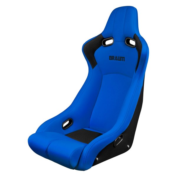 Braum® - Venom-R Series Blue Cloth Bucket Seat with High Durability Carbon Fiber Leatherette Back