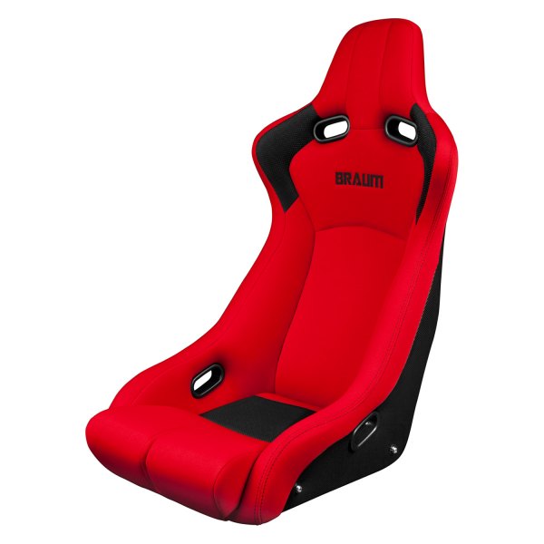 Braum® - Venom-R Series Black & Red Bucket Seat with High Durability Carbon Fiber Leatherette Back