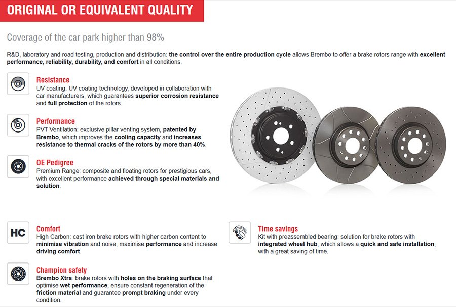 Brembo® W01331617473BRE OE Replacement Front Brake Rotor