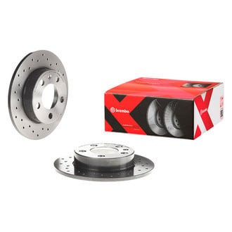 Brembo® - Premium Xtra Cross Drilled UV Coated 1-Piece Rear Brake Rotor