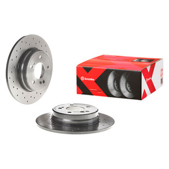 Brembo® - Premium Xtra Cross Drilled UV Coated 1-Piece Rear Brake Rotor