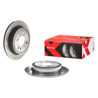 Brembo® - Premium Xtra Cross Drilled UV Coated 1-Piece Rear Brake Rotor