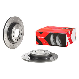 Brembo® - Premium Xtra Cross Drilled UV Coated 1-Piece Rear Brake Rotor