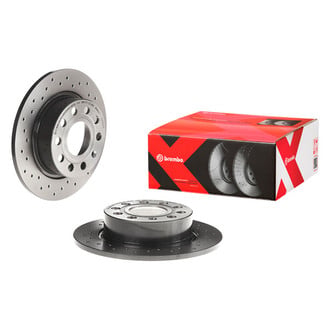 Brembo® - Premium Xtra Cross Drilled UV Coated 1-Piece Rear Brake Rotor