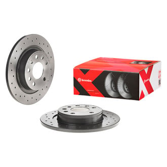 Brembo® - Premium Xtra Cross Drilled UV Coated 1-Piece Rear Brake Rotor
