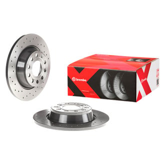 Brembo® - Premium Xtra Cross Drilled UV Coated 1-Piece Rear Brake Rotor