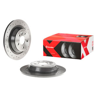Brembo® - Premium Xtra Cross Drilled UV Coated 1-Piece Rear Brake Rotor
